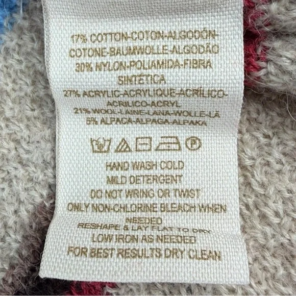 Free People Beach Wool Blend Road Trip Striped Pullover Sweater Women’s Size L - Picture 6 of 10